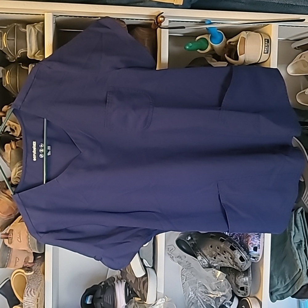 Scrubstar navy scrub top size large